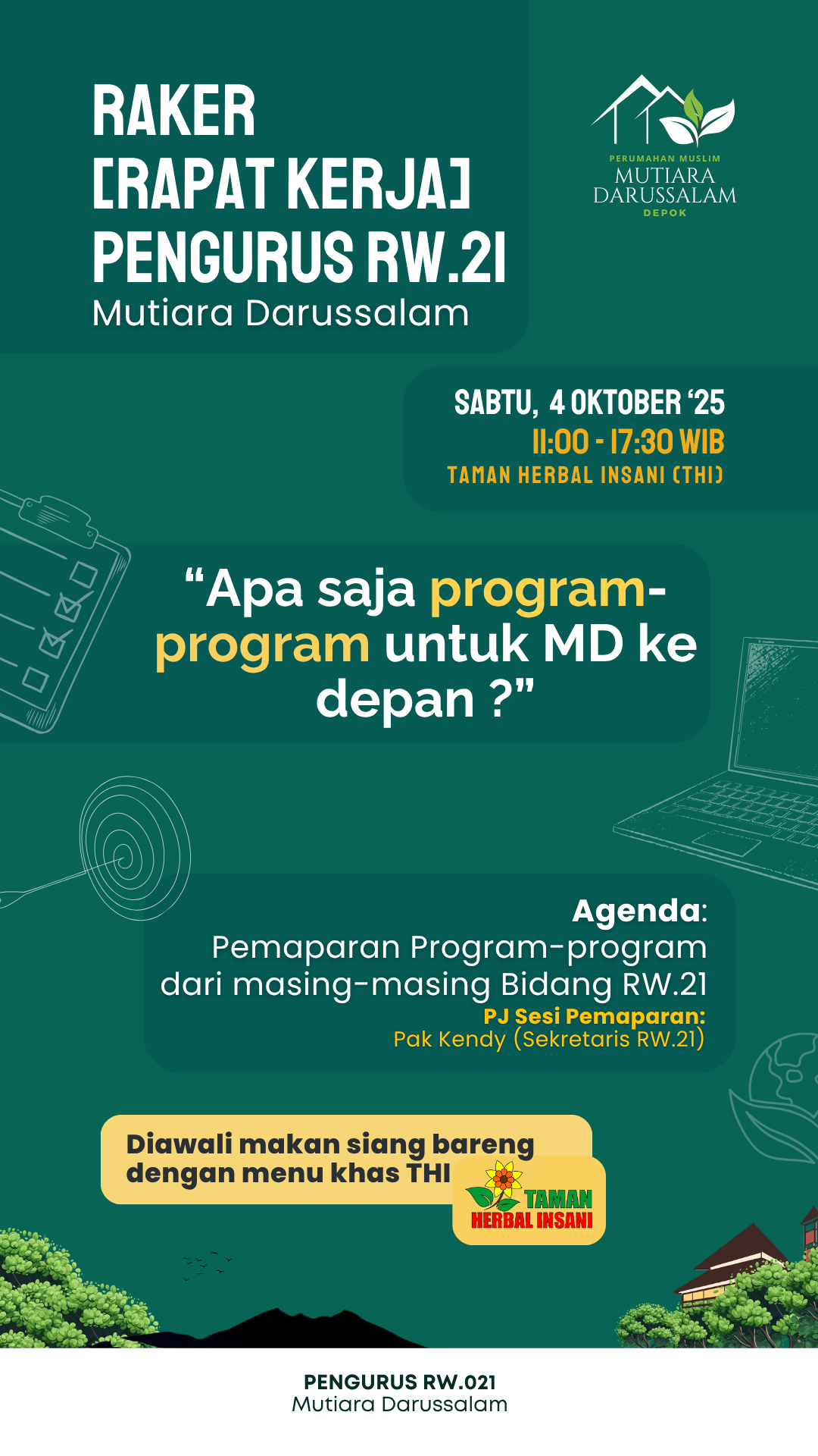 Raker Pengurus RW.21 - Mutiara Darussalam